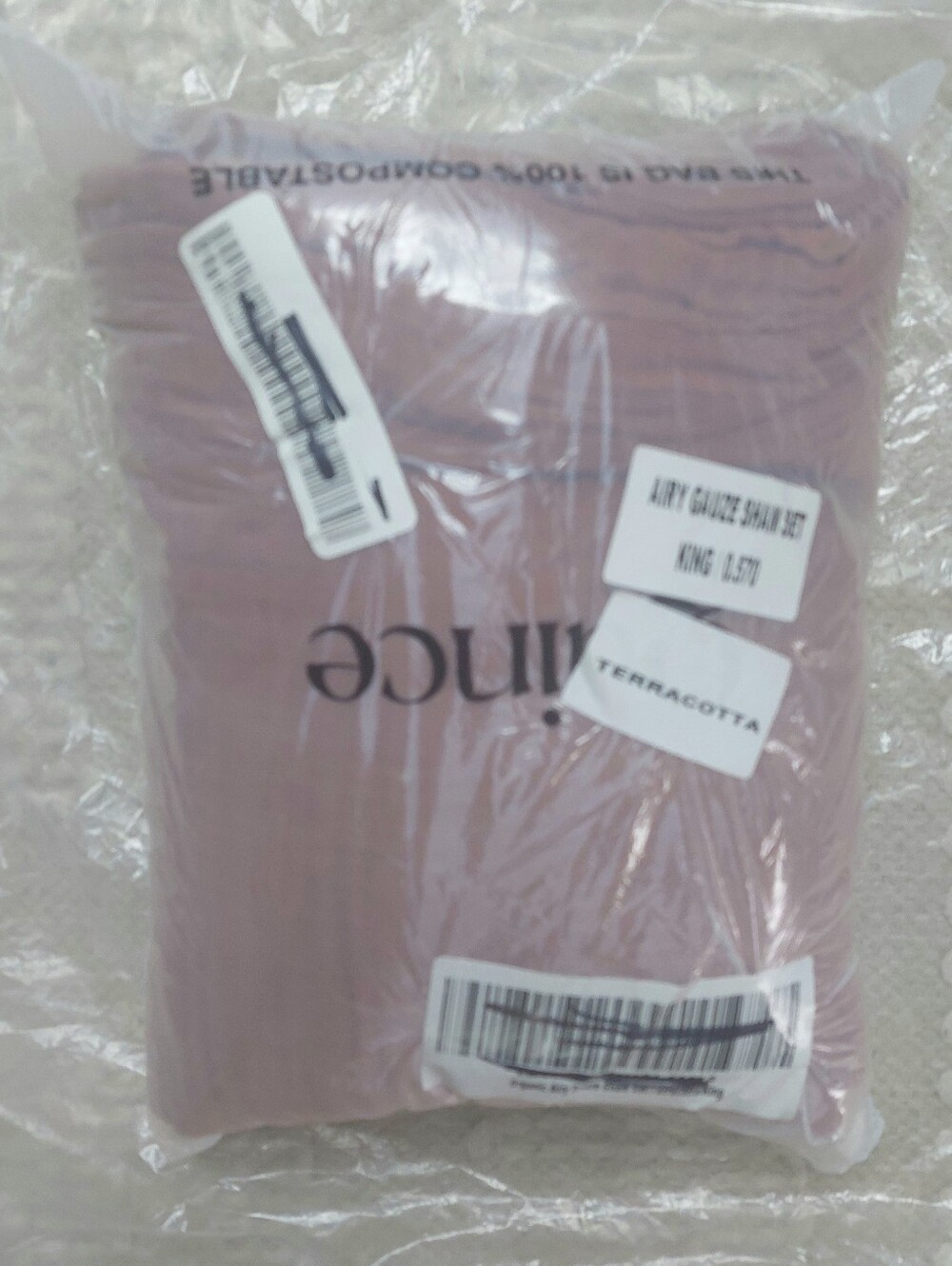 Quince Organic Cotton Set Of 2 Terracotta Airy Gauze Shams! King (W1) - Picture 10 of 10